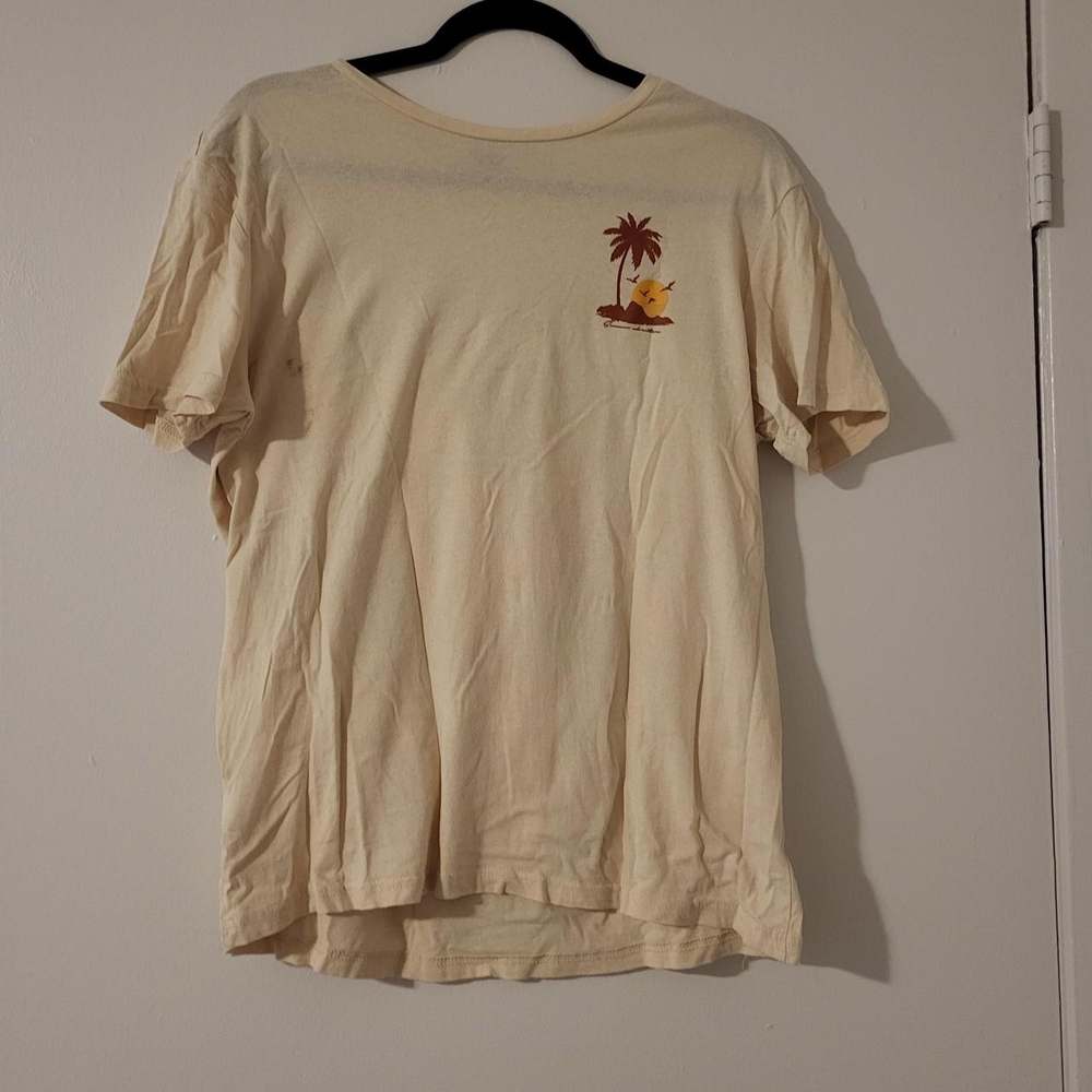 SHEIN Beige Palm Tree Graphic Tee
